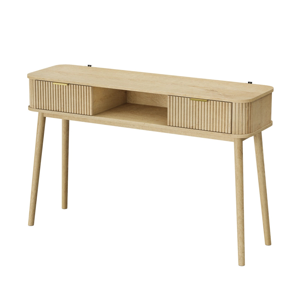Consolle con 2 cassetti e ripiano aperto effetto rovere HOMVRA
