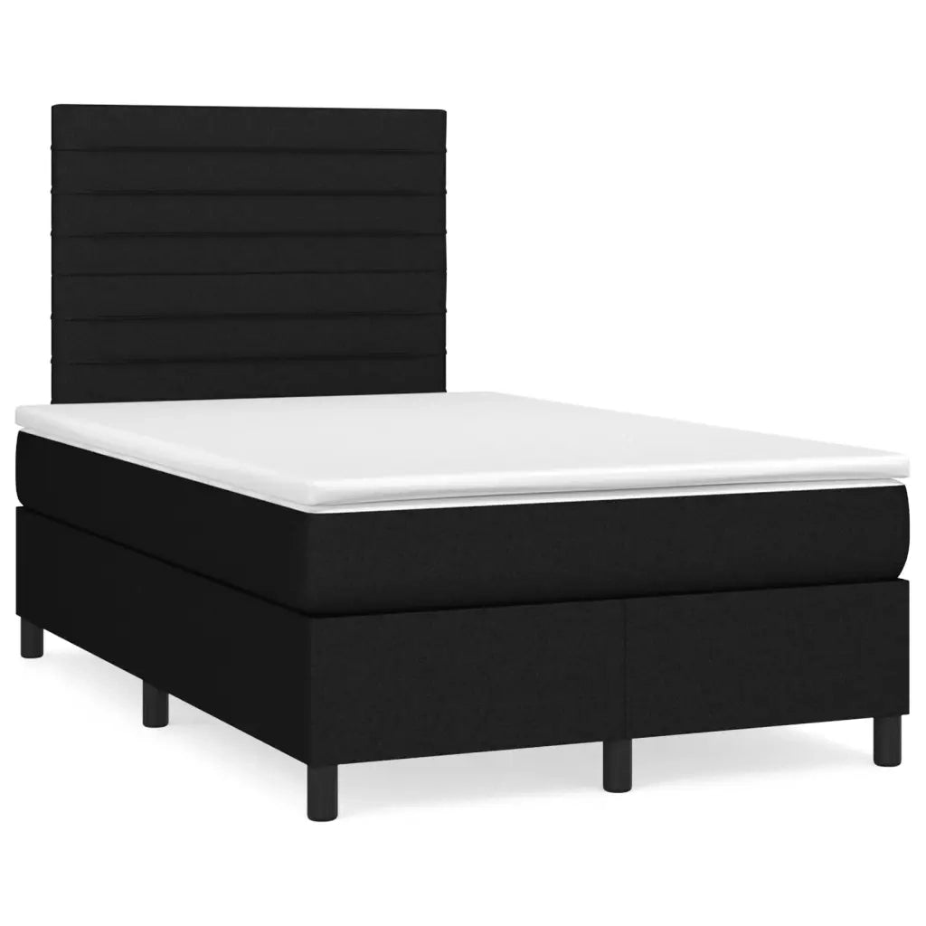 Giroletto a Molle con Materasso Nero 120x190 cm in Tessuto