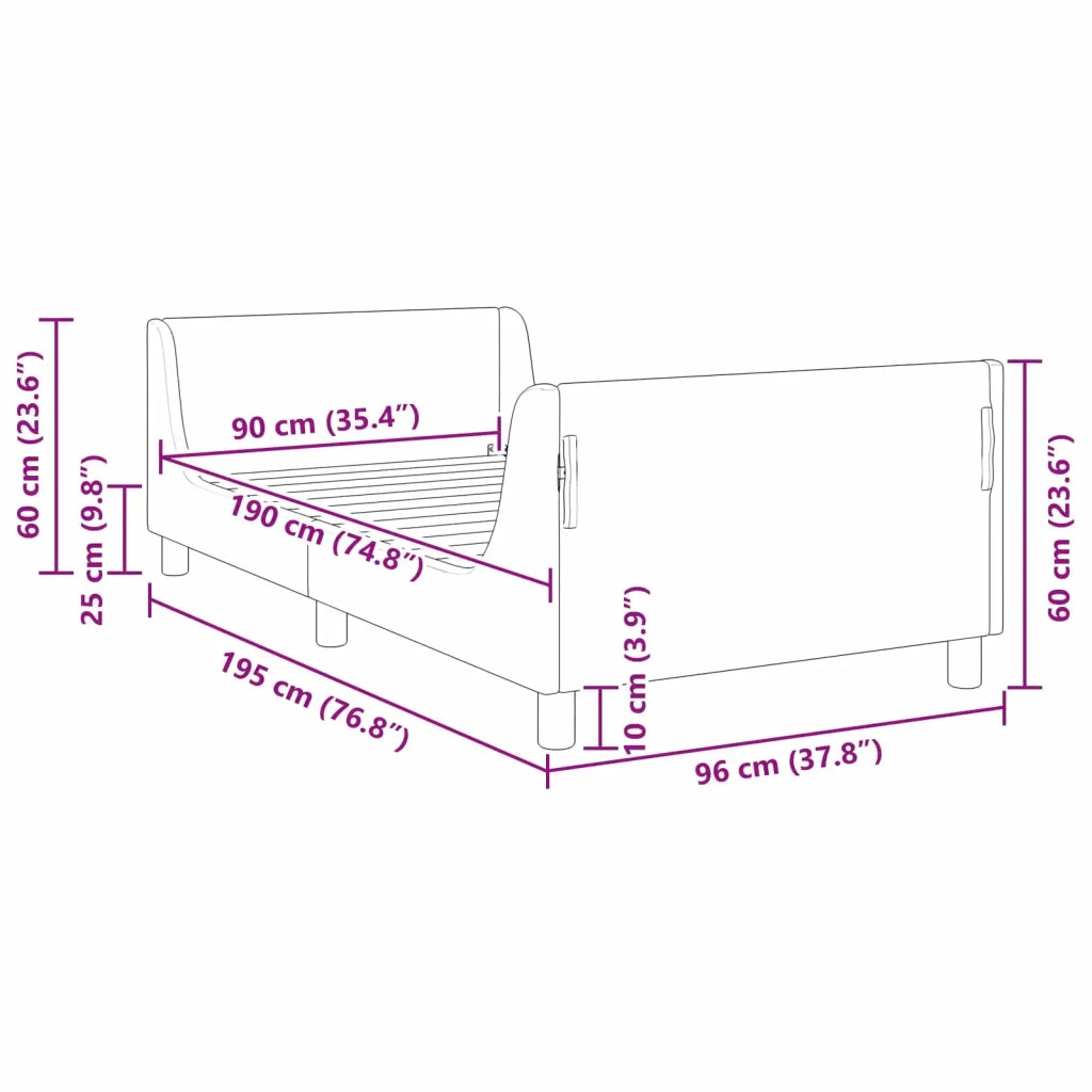 Struttura letto bambini con testata-Giroletto per bambini Rosa 90 x 190 cm Velluto 901612