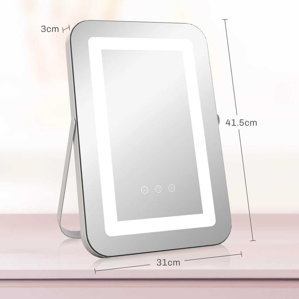 Specchio Trucco con Luci Regolabili ¨C zephmum ¨C Bianco, 31x41.5x3cm
