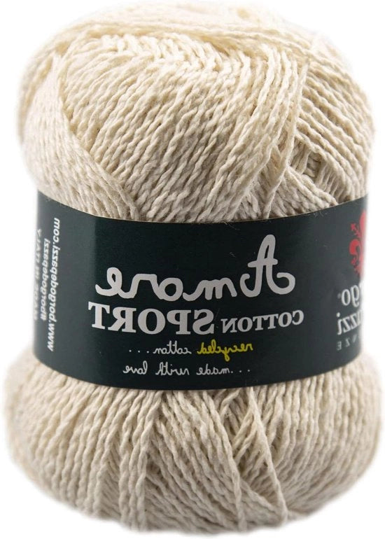 10 x 50 g Filato di Cotone Crema 40 - 100% Cotone