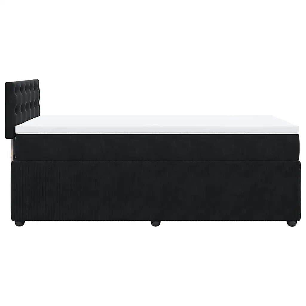 Giroletto a Molle con Materasso-Struttura Letto Nero 80x200 cm in Velluto 746087