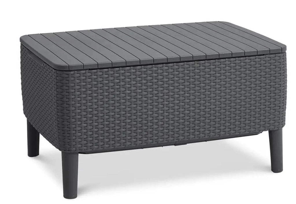 Salottino da Esterno Salemo Lounge Set in Resina Effetto Rattan 4 Pezzi