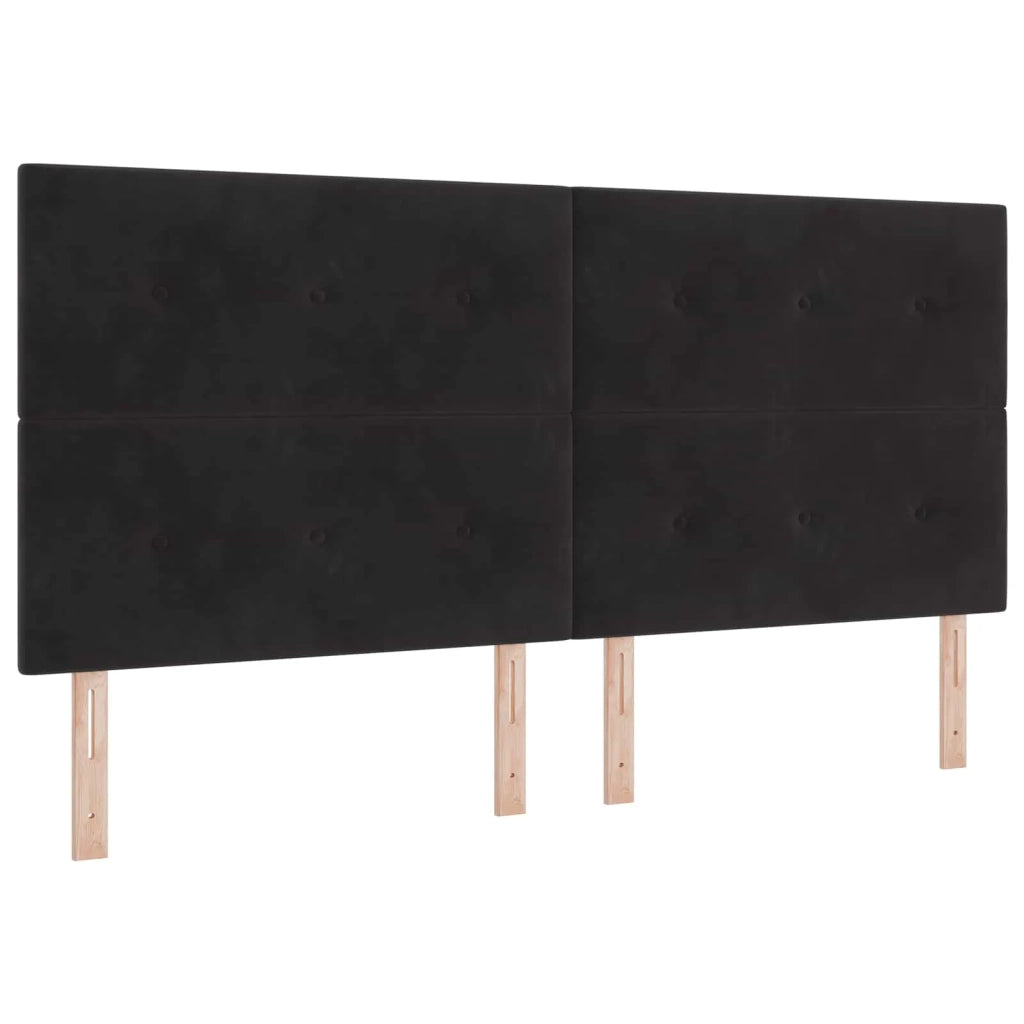 Testiera LED con strisce LED Nero 200 cm Velluto 3338471
