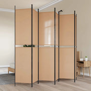 Divisore per Stanza a 6 Pannelli Beige 300 x 220 cm Tessuto 42039226