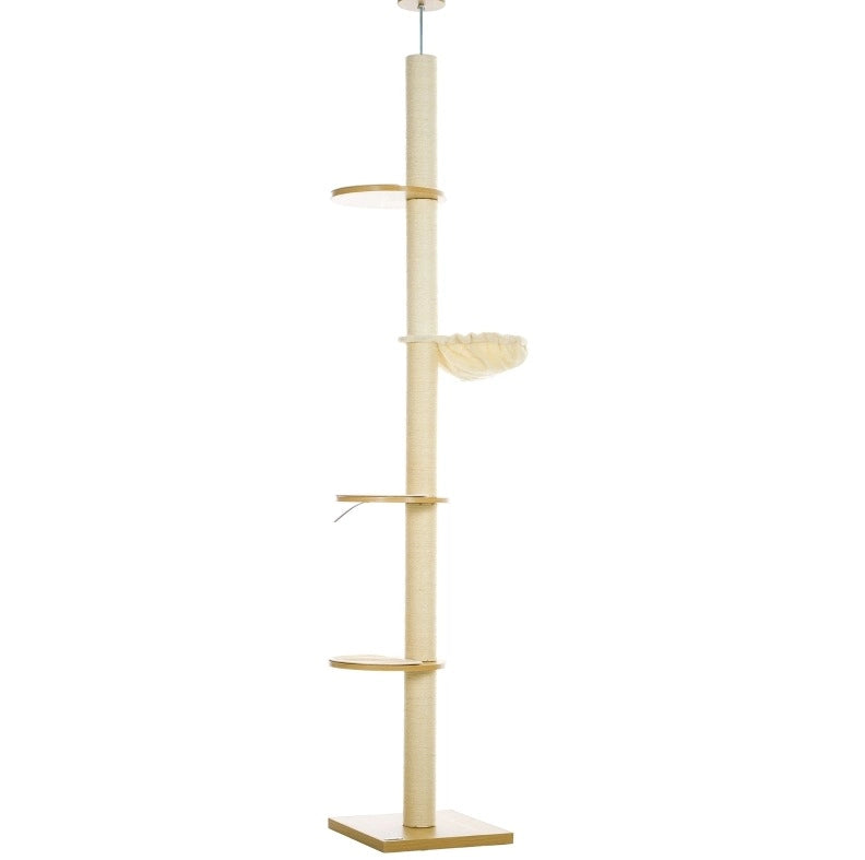 Tiragraffi a soffitto 230-250 cm con sisal, rovere