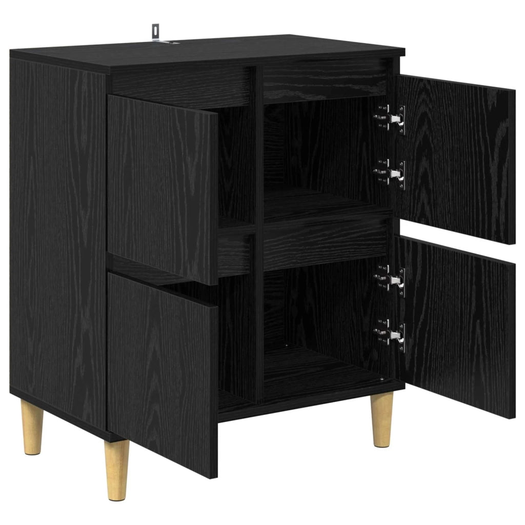 Credenza | Madia | Buffet da pranzo | Armadio da pranzo Rovere Nero 60 x 35 x 70 cm Legno multistrato