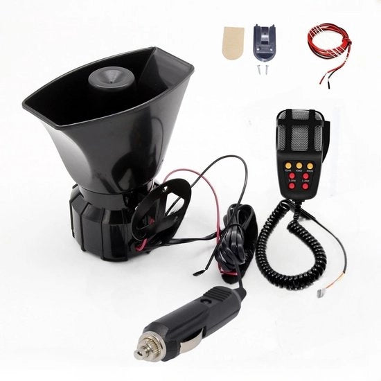 Installazione Acustica 7 Tonale 130dB - Fornita per Auto, Barca, Camion - Colore Nero - Suono di Allarme - Adatta per 12V