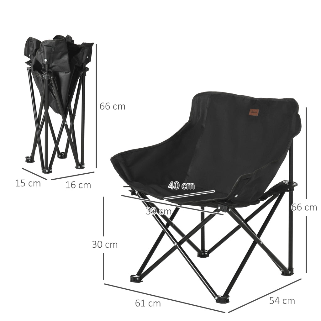 Sedia da camping pieghevole con borsa e tasca laterale ¨C Minimal ¨C Nero