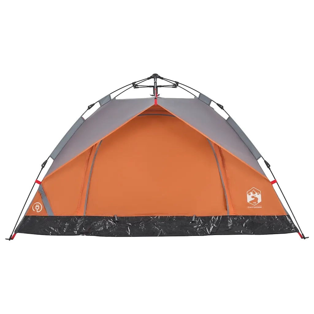 Tenda a Cupola 2 Persone Grigio e Arancione a Rilascio Rapido 4004191