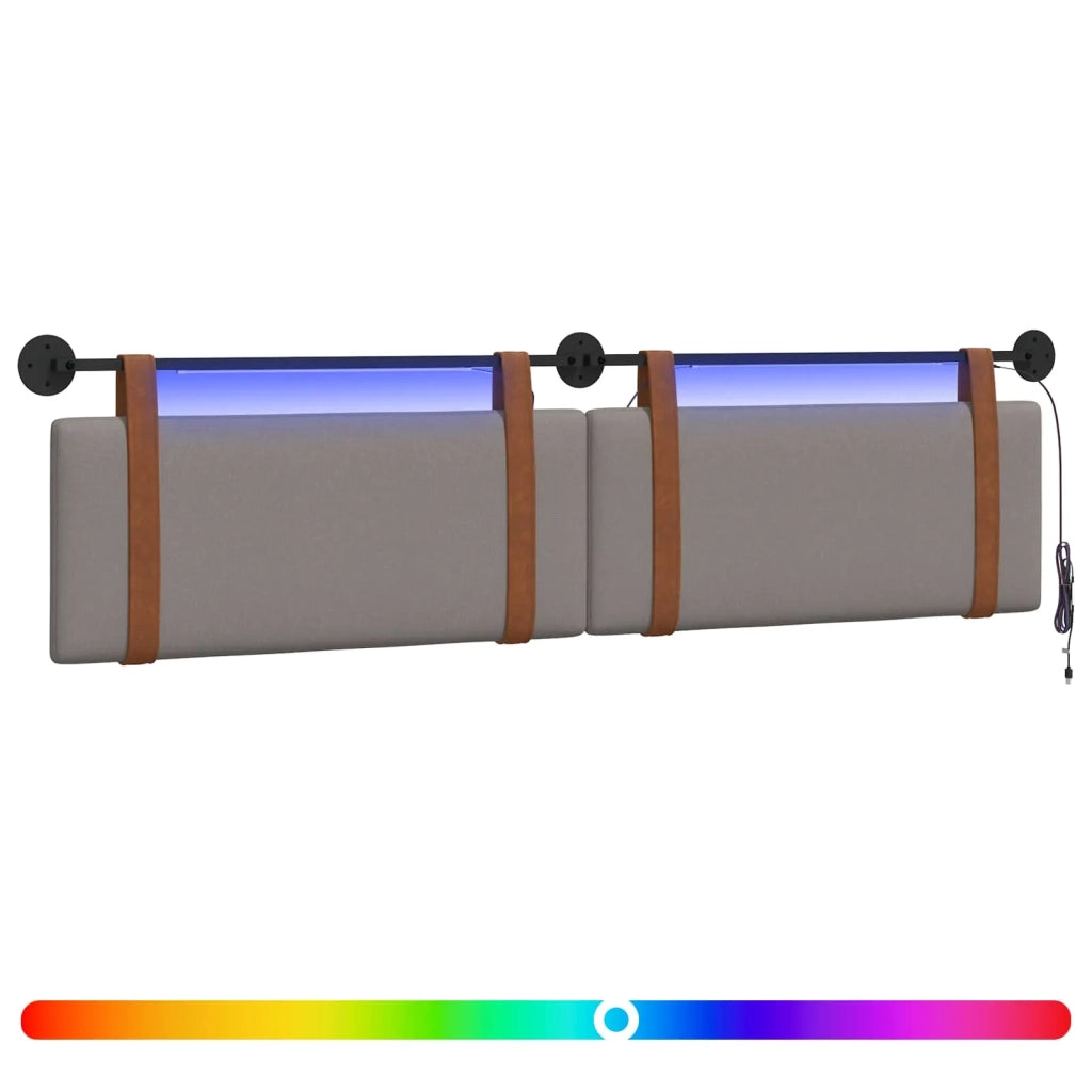 Testiera | Testata sospesa Con luce LED Tortora PU Antico