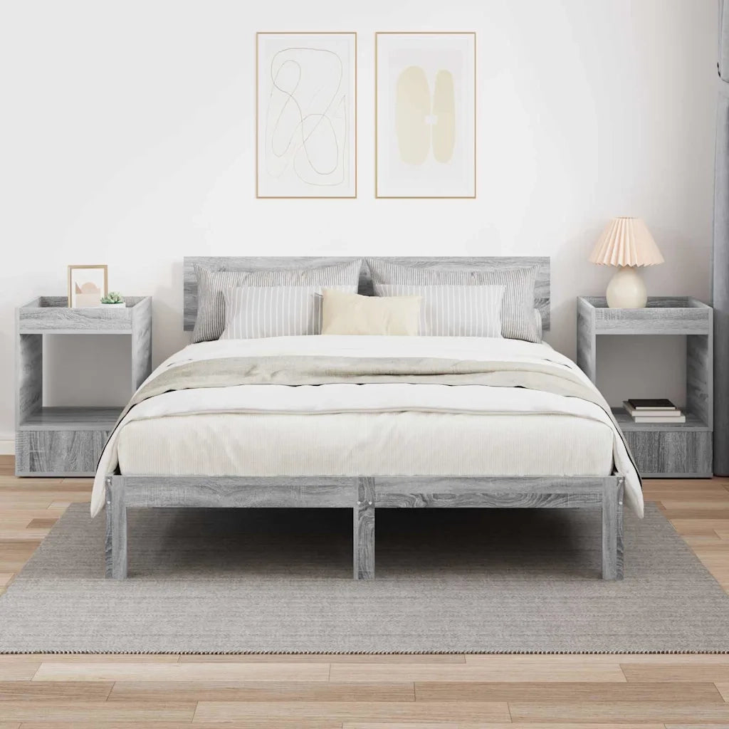 Tavolino 2 pcs Grigio Sonoma 40 x 40 x 56 cm Legno multistrato 890955