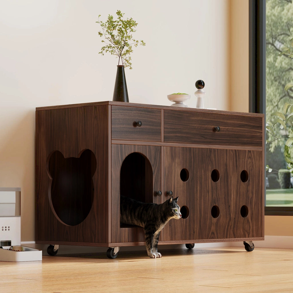 MOBILE LETTIERA 100x45x66 cm MDF Noce con cassetti