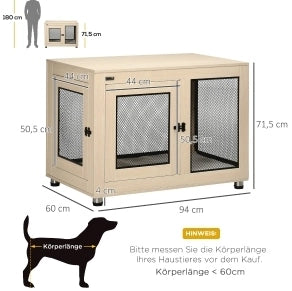 Gabbia per cani con chiusura 94 x 60 x 71,5 cm in acciaio naturale e nero