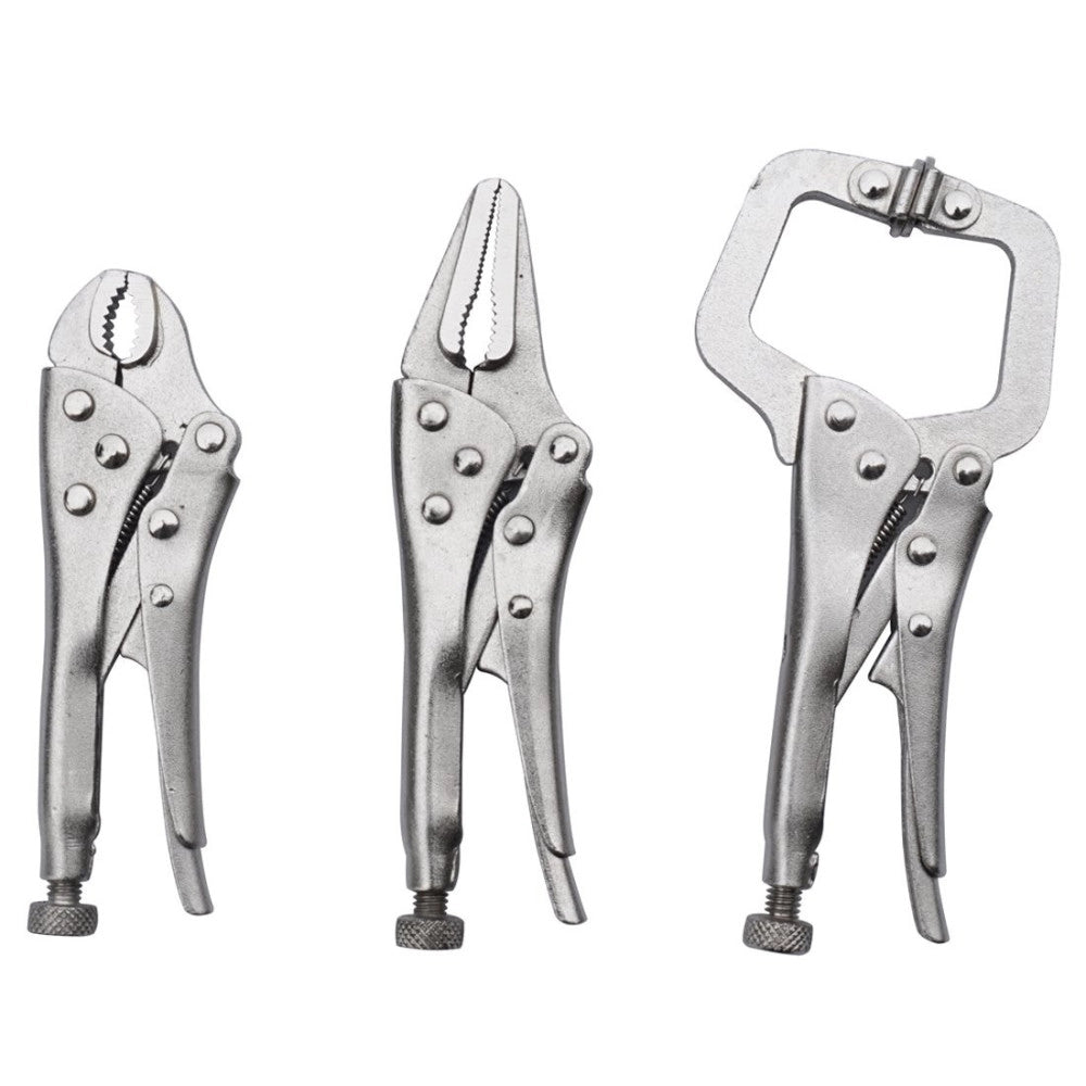 Trade Shop - Set 3 Chiave Pinza Pinze Scatto 4" 5" Autobloccante A Pressione Regolabile -