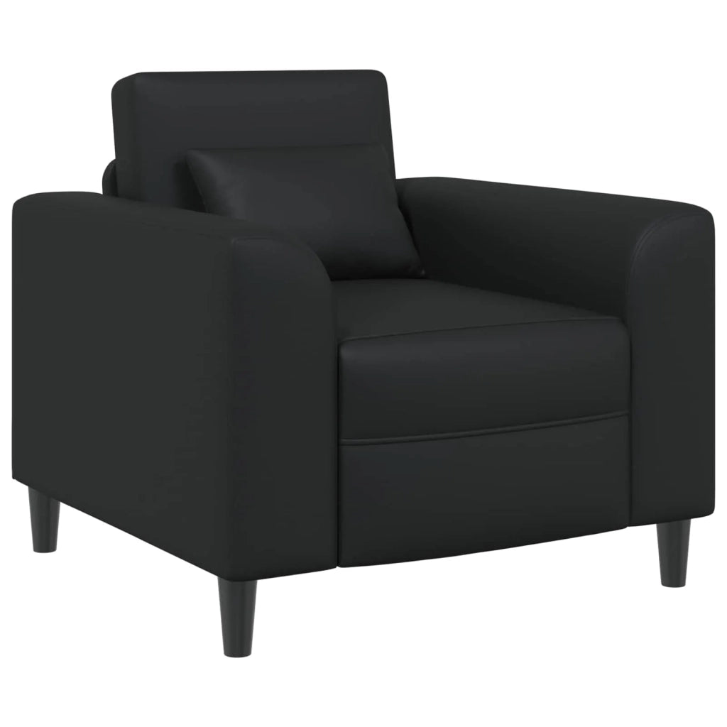 Divano Sedia-Poltrona-Poltroncina Nero Similpelle