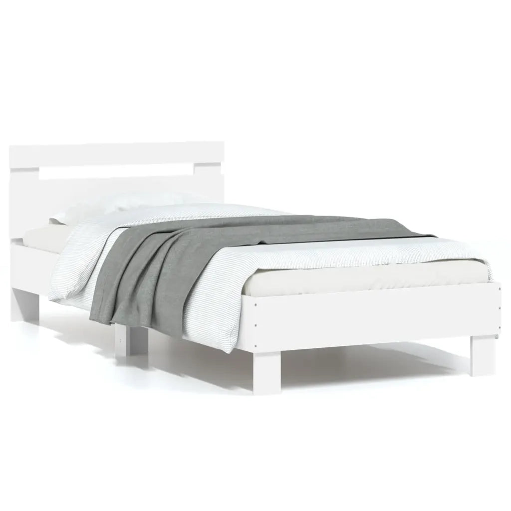 Giroletto con Testiera Bianco 75x190 cm in Legno Multistrato 838568