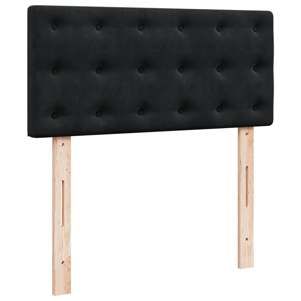 Giroletto a Molle con Materasso-Struttura Letto Nero 80x200 cm in Velluto 940920