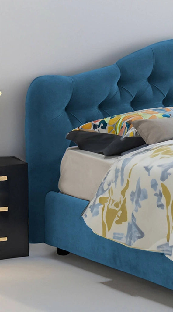 Letto Matrimoniale Alfer, Letto Matrimoniale Materasso Incluso Made in Italy, blu