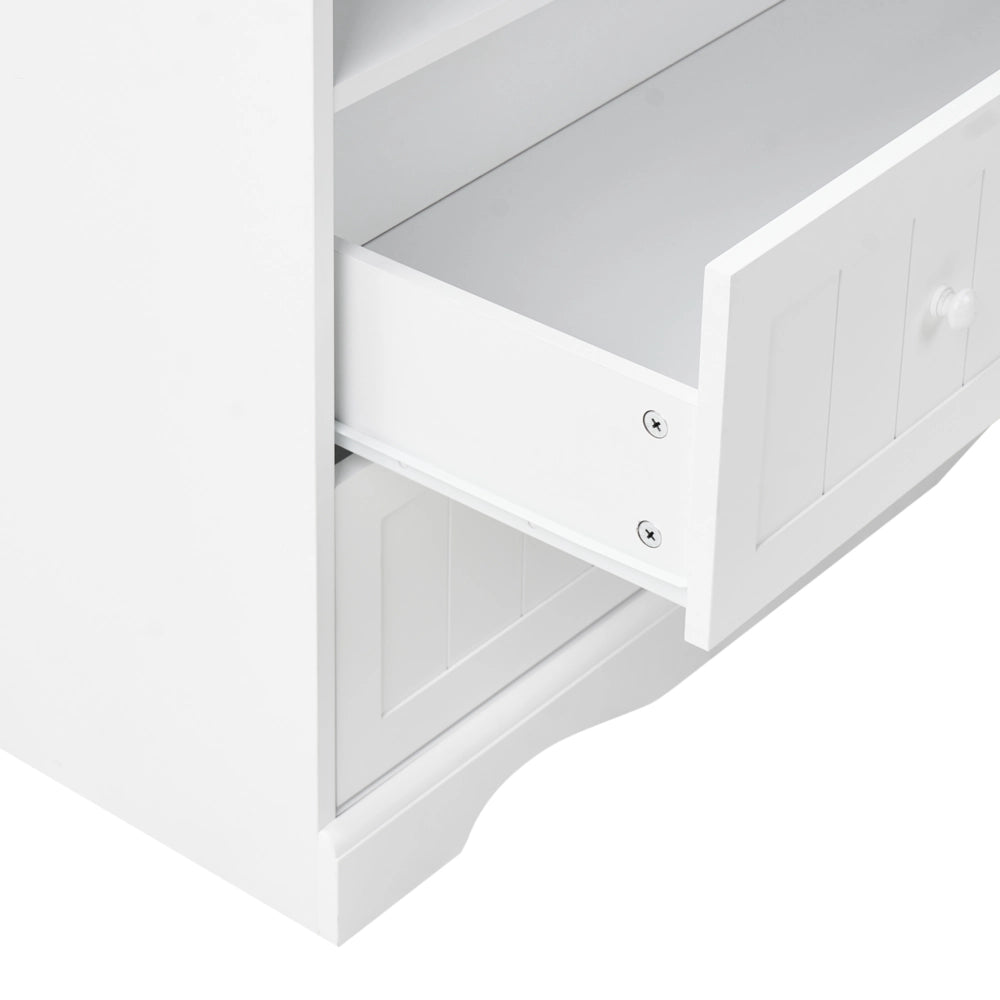 Fasciatoio con ripiani e cassetti in MDF bianco per cameretta stile moderno