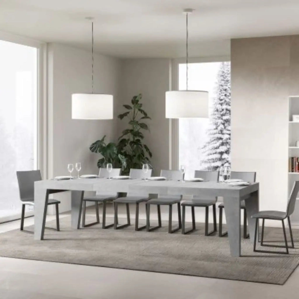 Tavolo allungabile 160/420x90 cm Naxy Premium colore cemento