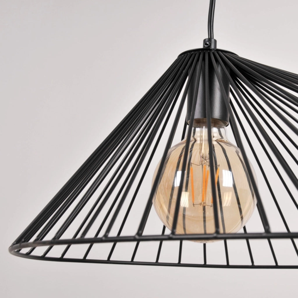 Lampada a sospensione moderna Aurora nera E27 Ø60 Polux