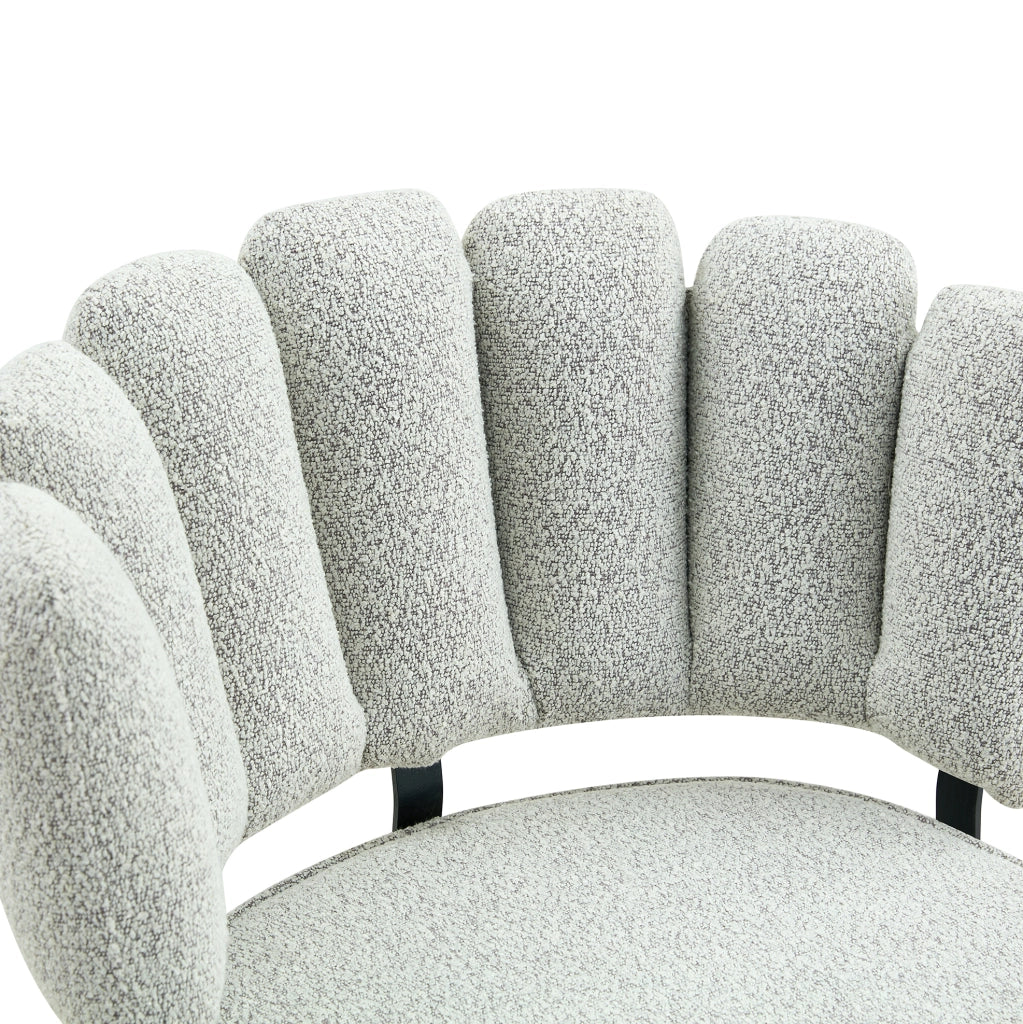 Set tavolo rotondo 107 cm con 2 sedie in bouclé