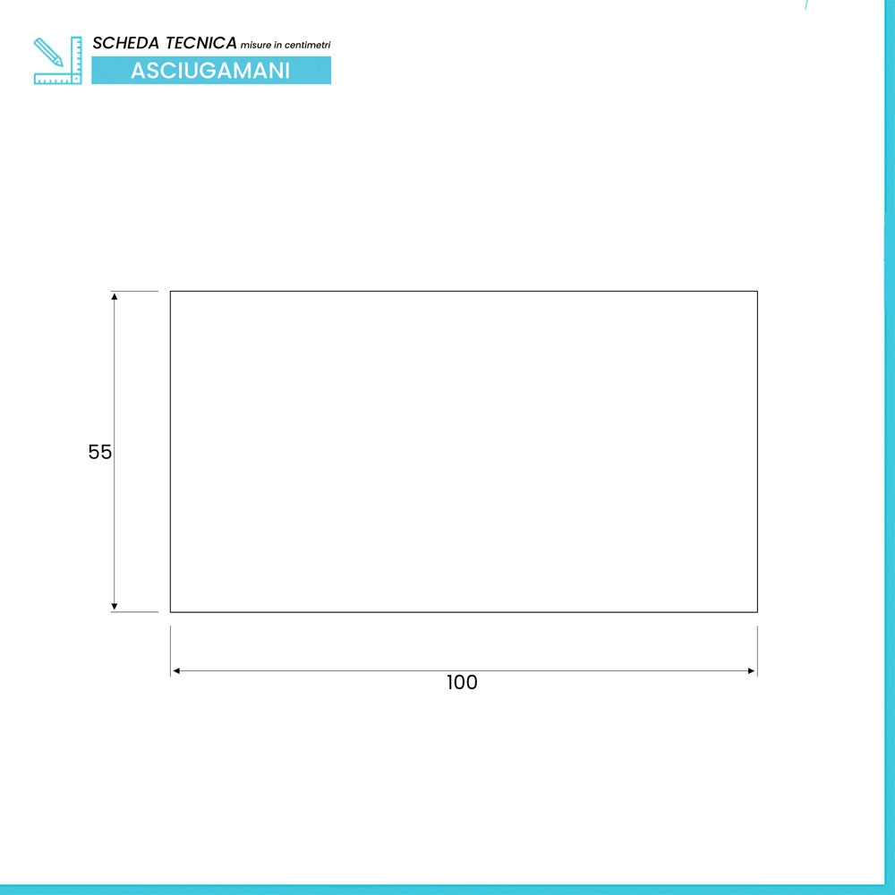 Asciugamani ospite per bagno 55x100 cm nero in cotone 100%