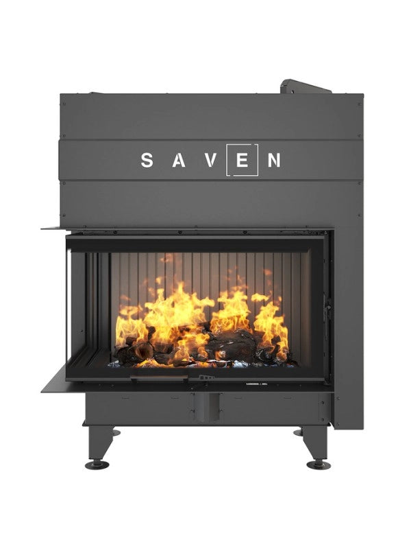 Caminetto ad angolo Nero Inserto Apertura sinistra Energy Up 85x50x47 (17,0 kW) ECO