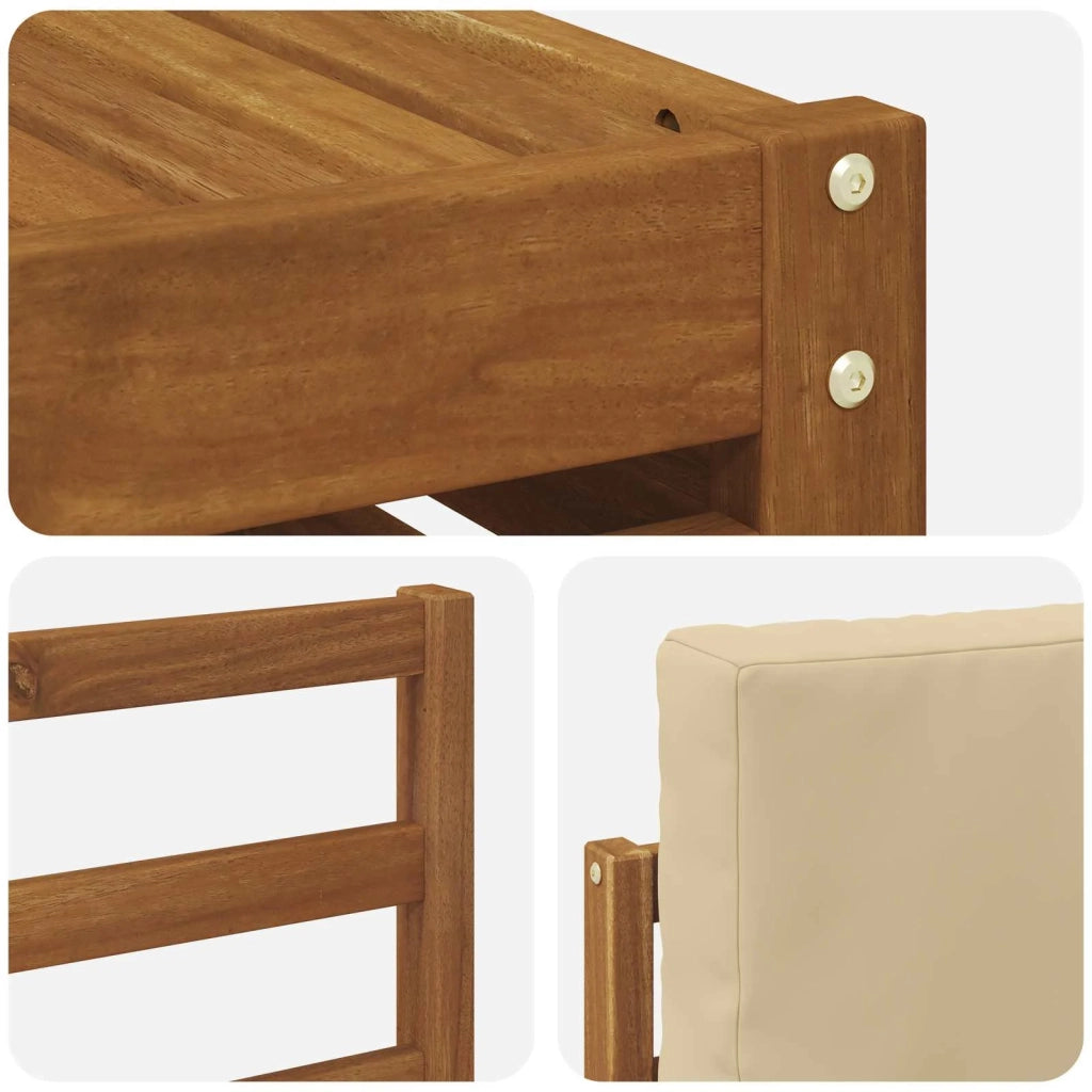 Set di divani da esterno 5 pz Naturale e Beige 3374313