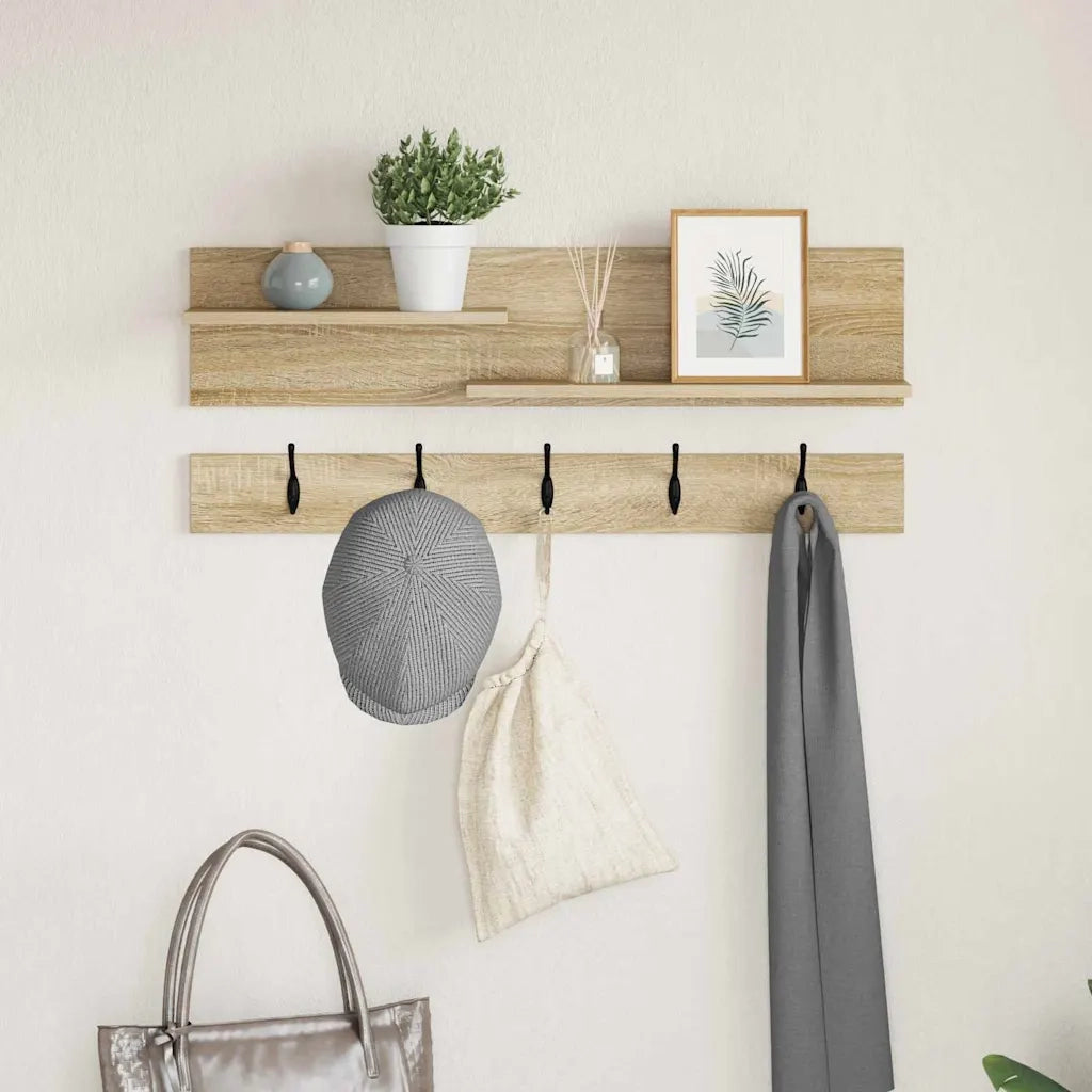 Appendiabiti a muro A parete Rovere Sonoma 90 x 15 x 36 cm 874421