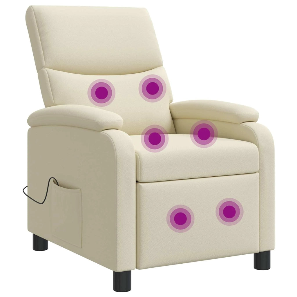 Poltrona Massaggiante Crema Similpelle 42035002