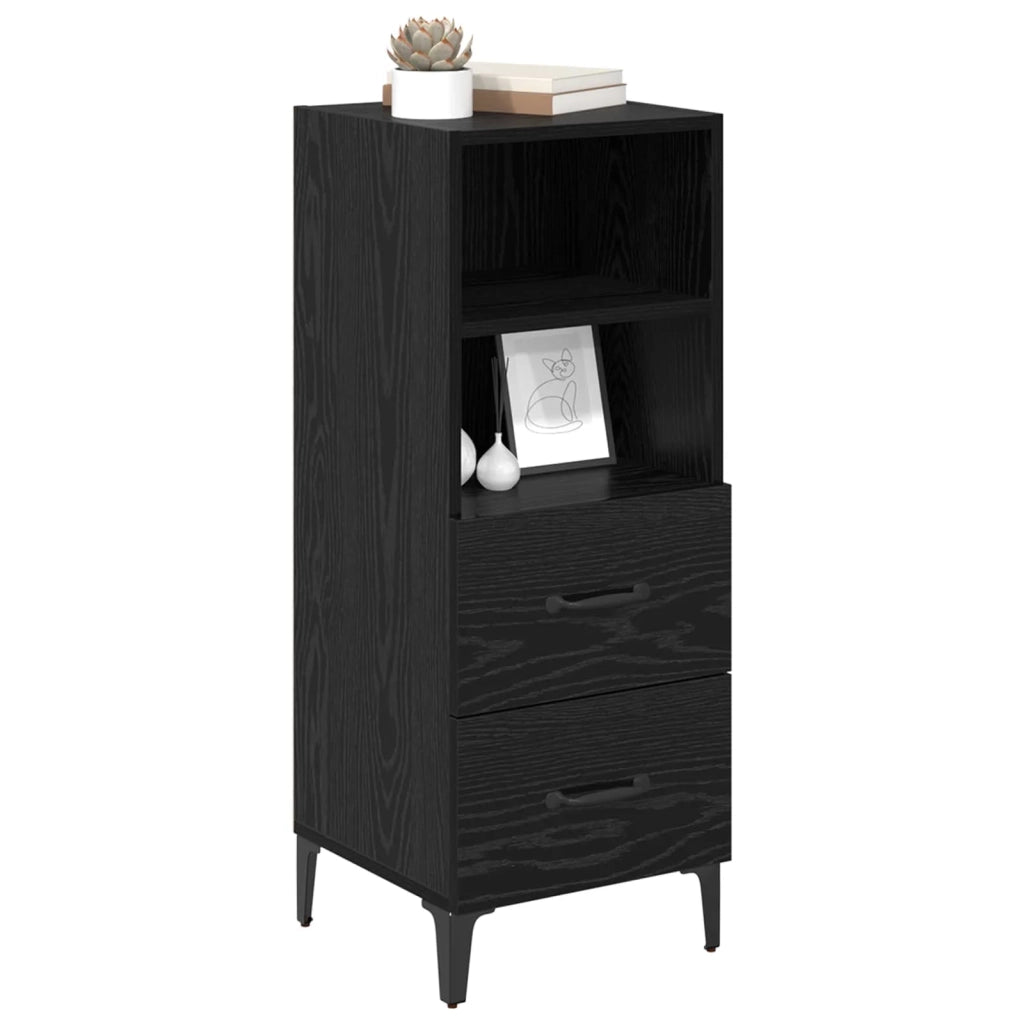 Credenza | Madia | Buffet da pranzo | Armadio da pranzo Rovere nero 34 x 34.5 x 90 cm Legno multistrato