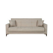 Divano Letto 3 Posti 212 x 87 x 90 cm Beige con Vano Contenitore e Letto 113 x 182 cm Bravo Bacos