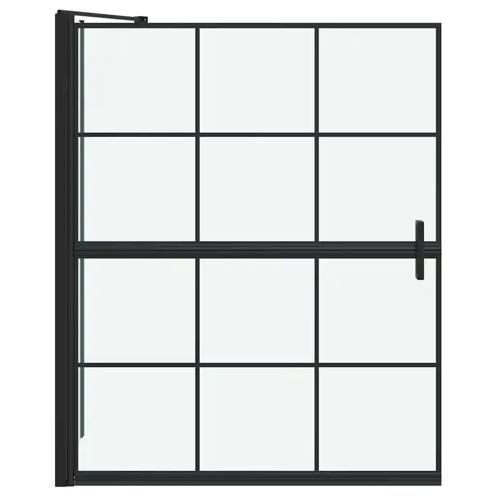 Schermo per Bagno e Doccia Nero e trasparente 116 x 68 x 128 cm