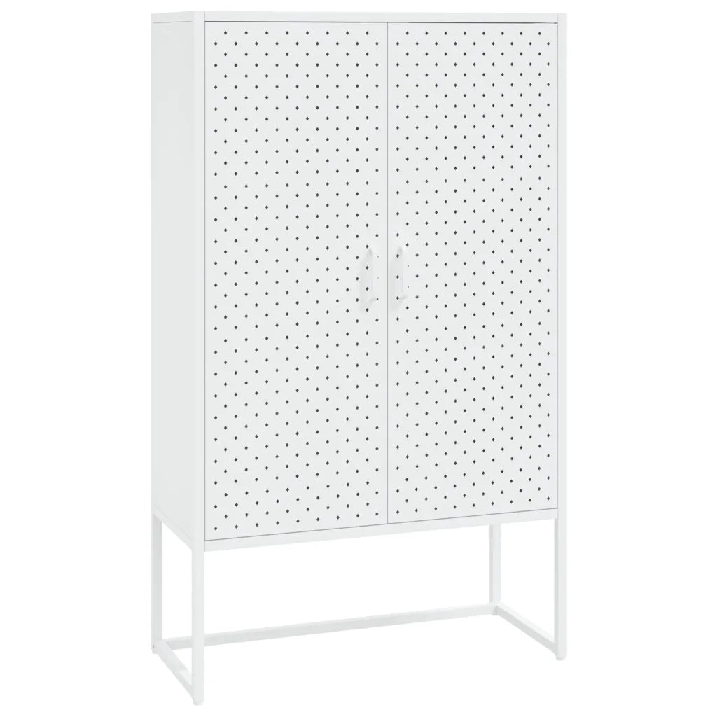 Credenza Alta Bianca 80x35x135 cm in Acciaio