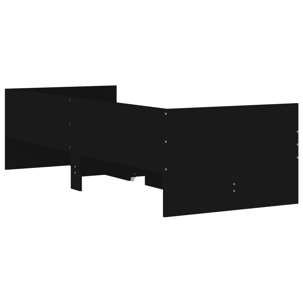 Giroletto-Struttura Letto Nero con Cassetti 75x190 cm Small Single 482499