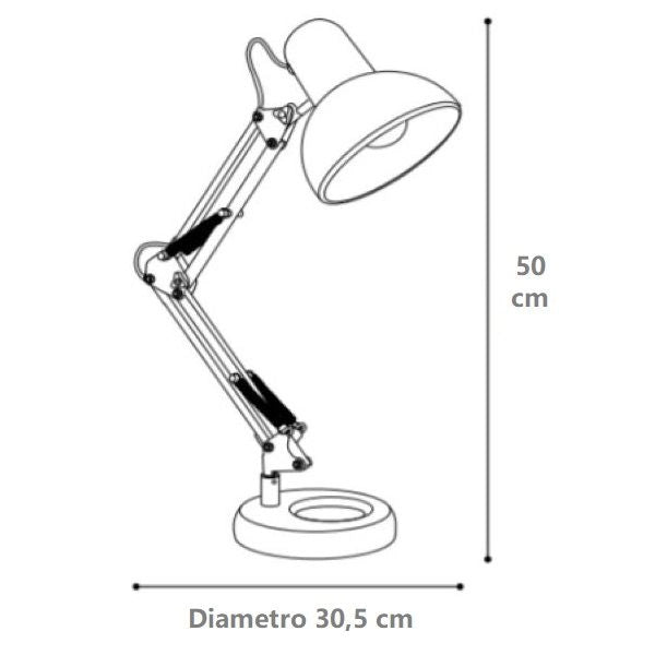 LAMPADA DA SCRIVANIA BIANCA ORIENTABILE 1XE27 KELLY IDEALLUX