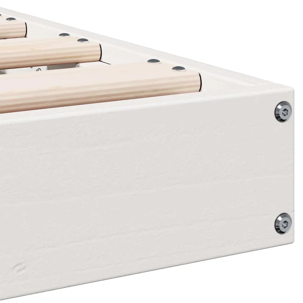 Struttura letto a terra Bianco 80 x 210 cm Pino massello 869733