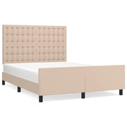 Letto matrimoniale | Letto per adulti | Giroletto con Testiera Cappuccino 140x190 cm in Similpelle