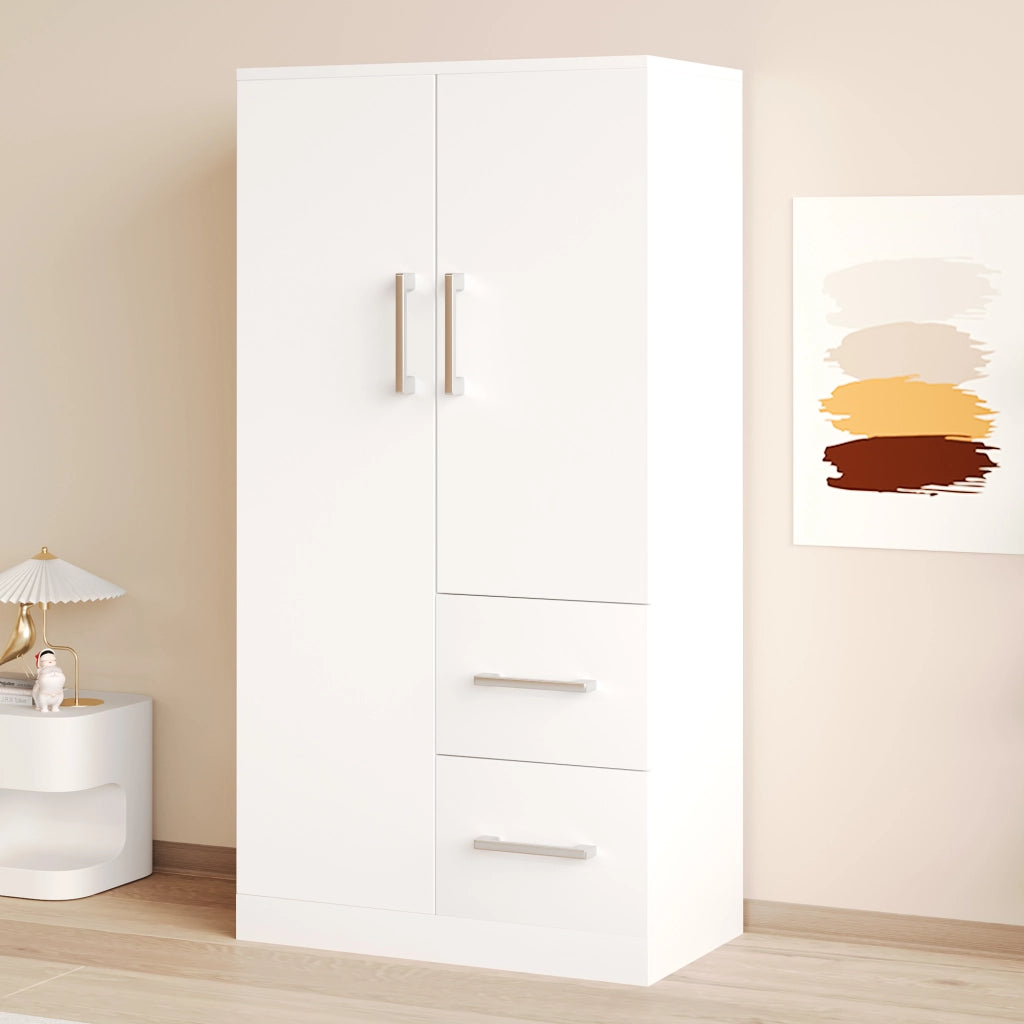 Armadio per cameretta a due ante con cassetti e vani contenitore 70 x 40 x 135 cm