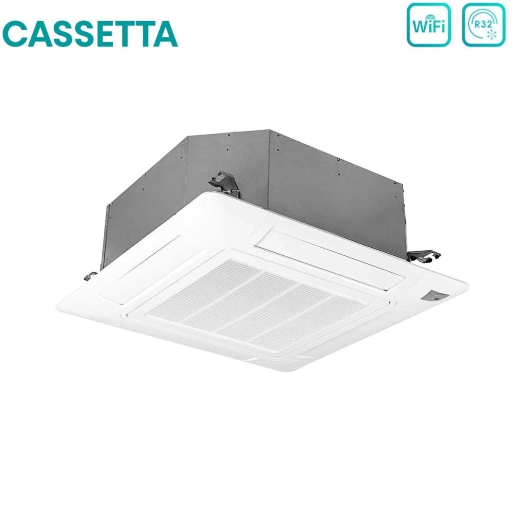 Climatizzatore Condizionatore Hisense Dual Split Inverter a Cassetta 9+9 con 2AMW35U4RGC R-32 Wi-Fi Optional 9000+9000 con Telecomando e Pannello Incluso