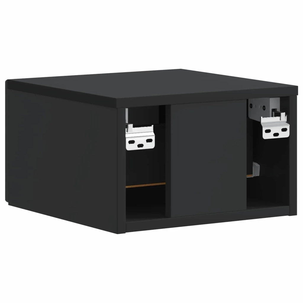 Mobiletto da notte a muro 2 pz Nero 33 x 34,5 x 20 cm 897918