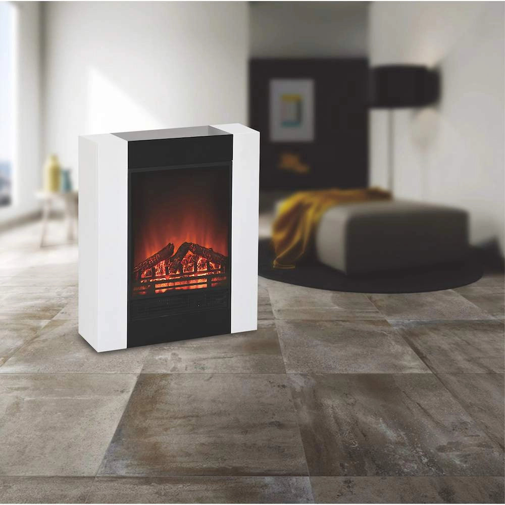 Stufa Elettrica Effetto Fiamma con Legna e Brace Moderna