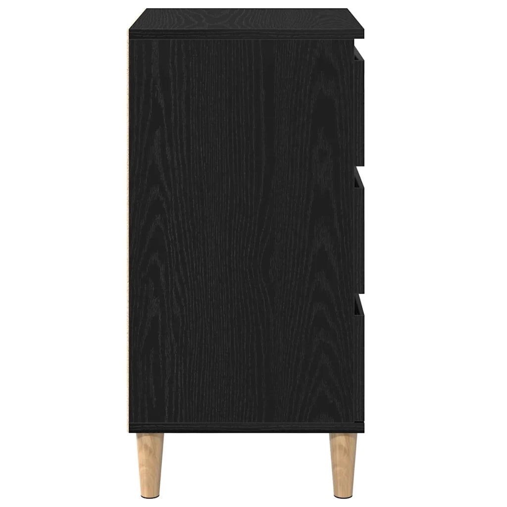 Comodino | Armadio da Notte | Mobiletto da notte Rovere Nero 40 x 35 x 70 cm Legno multistrato