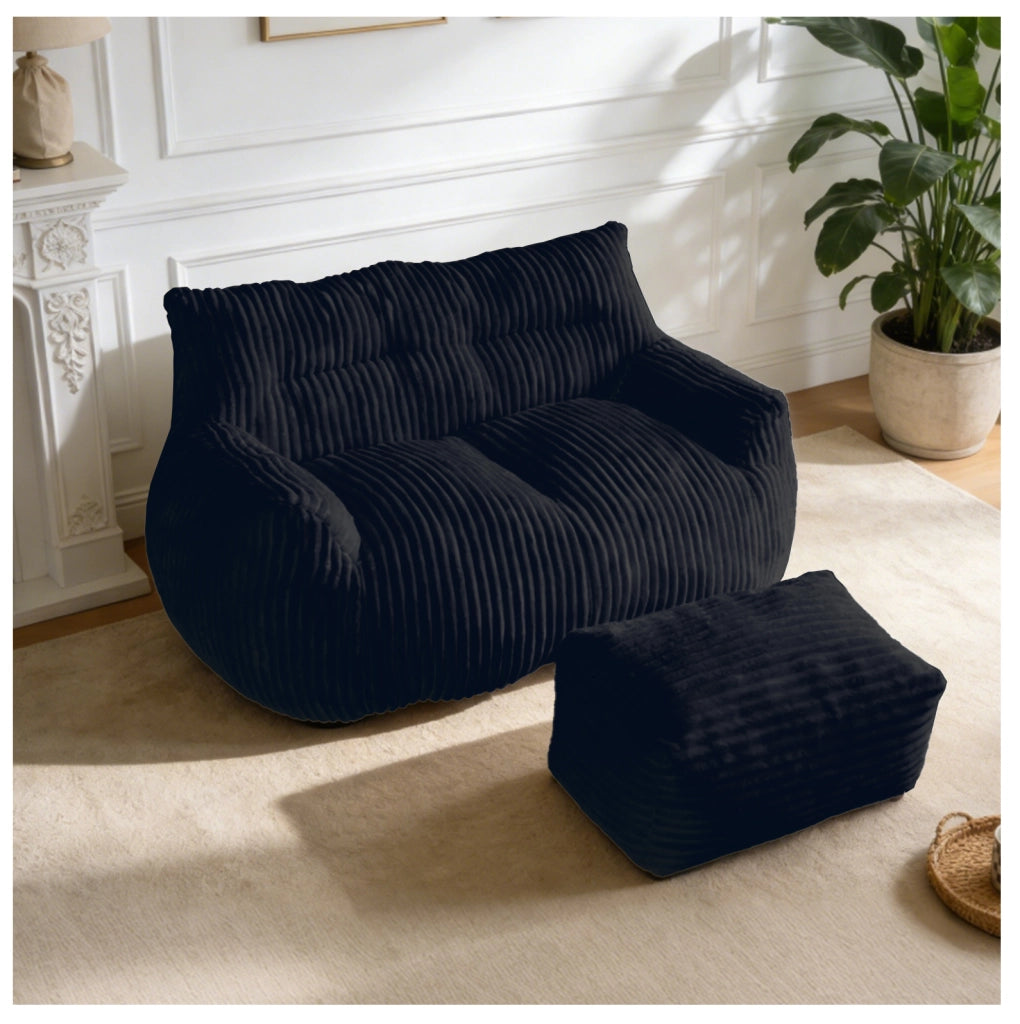 Poltrona pouf lounge grande ergonomica nera
