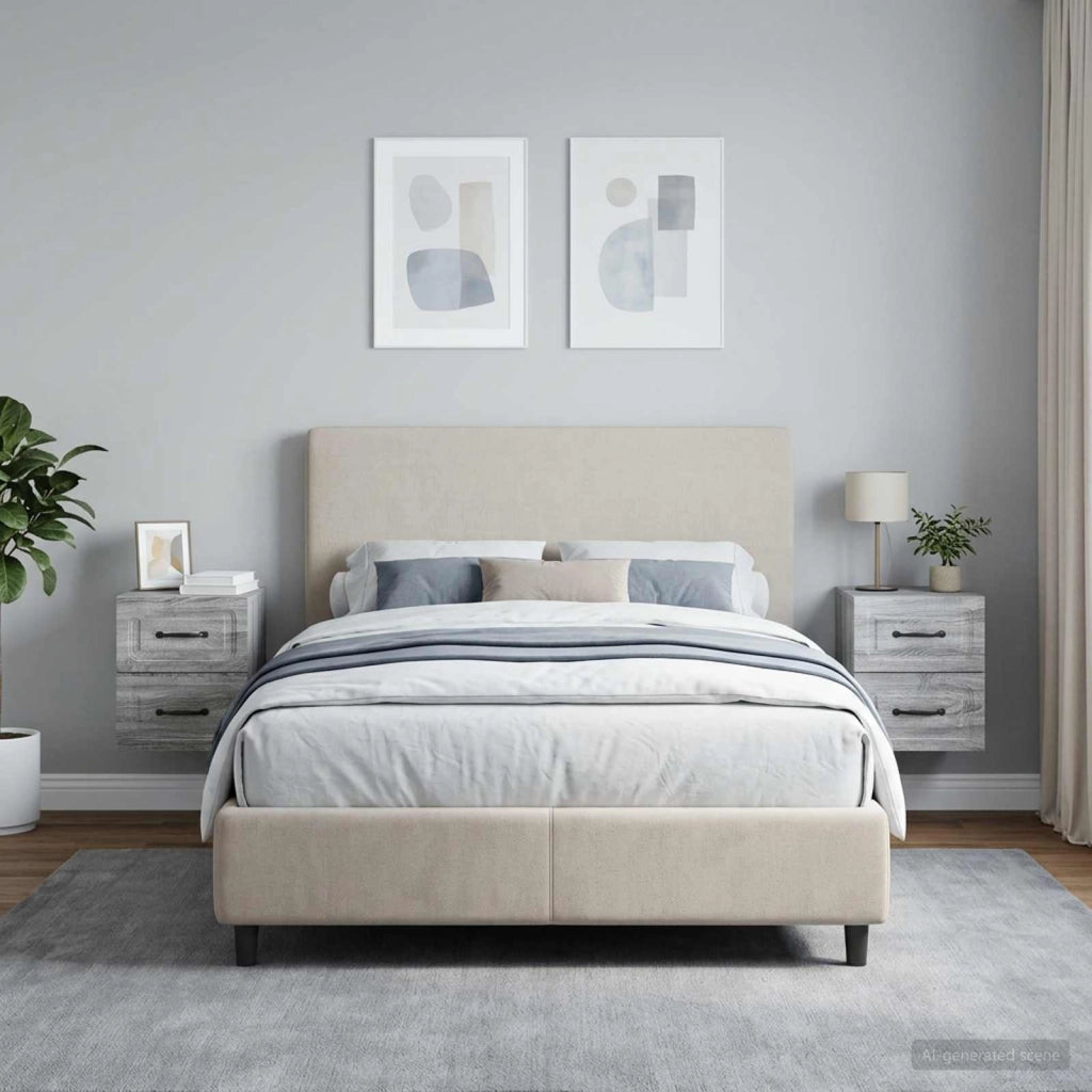 Mobiletto da notte a muro 2 pz Grigio Sonoma 34,5 x 33 x 40 cm 899328