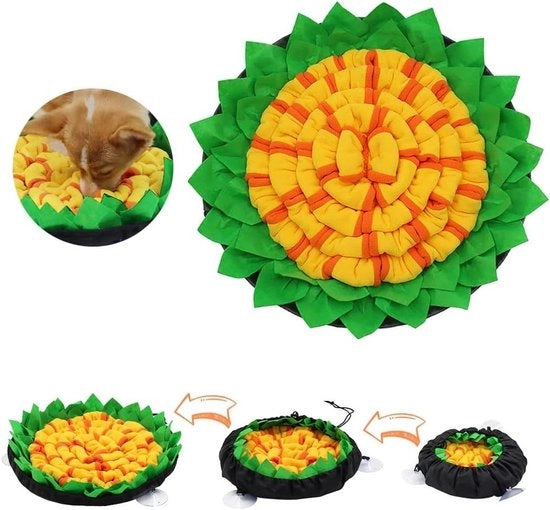Giocchi per gatti e cani interattivi gialli con puzzolente snuff mat