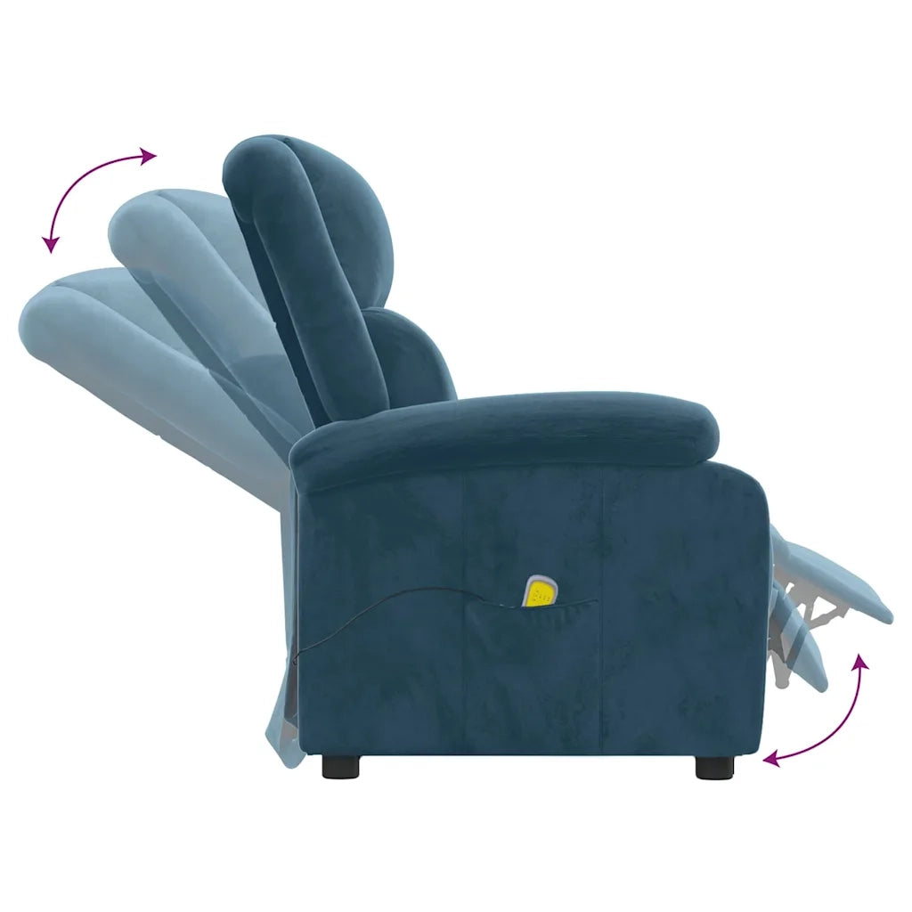 Divano Sedia-Poltrona Massaggiante Blu in Velluto