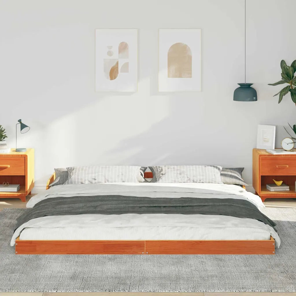 Struttura del letto Marrone cerato 200 x 220 cm Pino massello